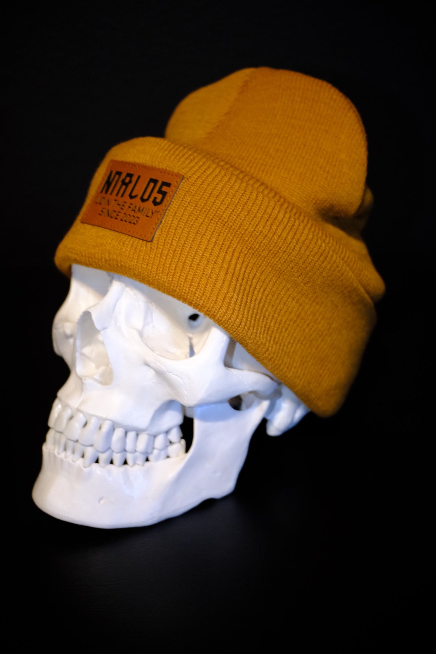 MALOS Leather Patch Beanie