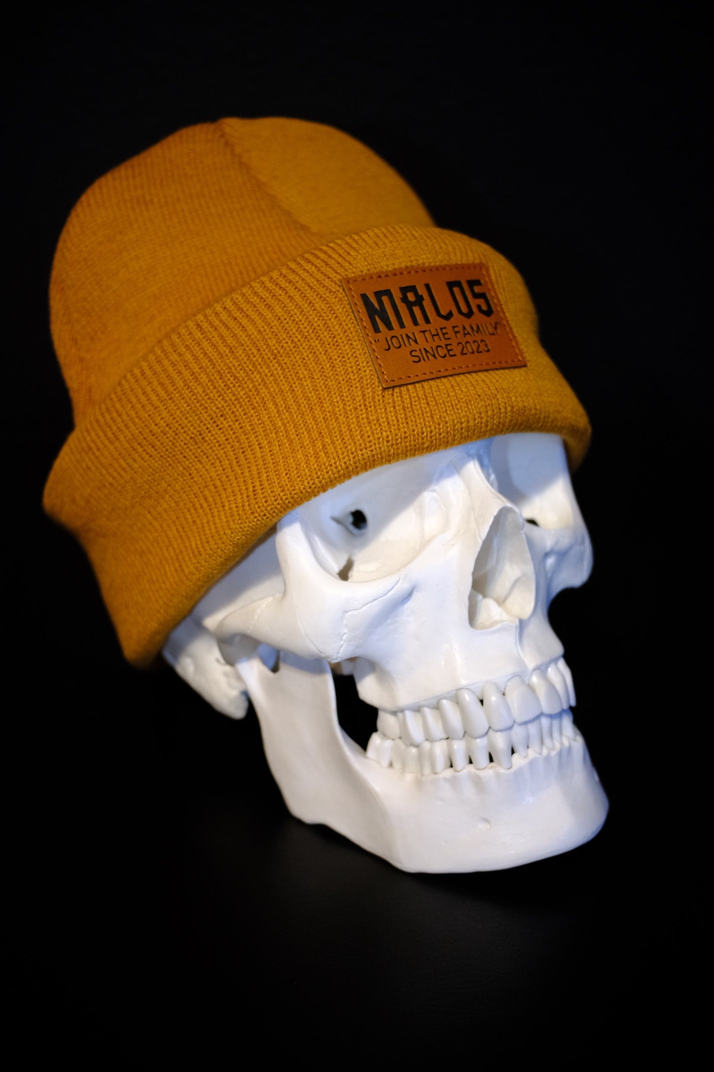 MALOS Leather Patch Beanie